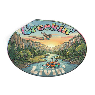 Creekin' Creek Life Round Vinyl Sticker — Clear Water Trading Co. (3" & 4")