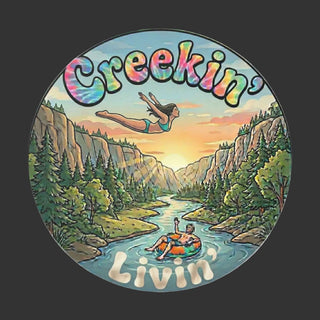 Creekin' Creek Life Round Vinyl Sticker — Clear Water Trading Co. (3" & 4")
