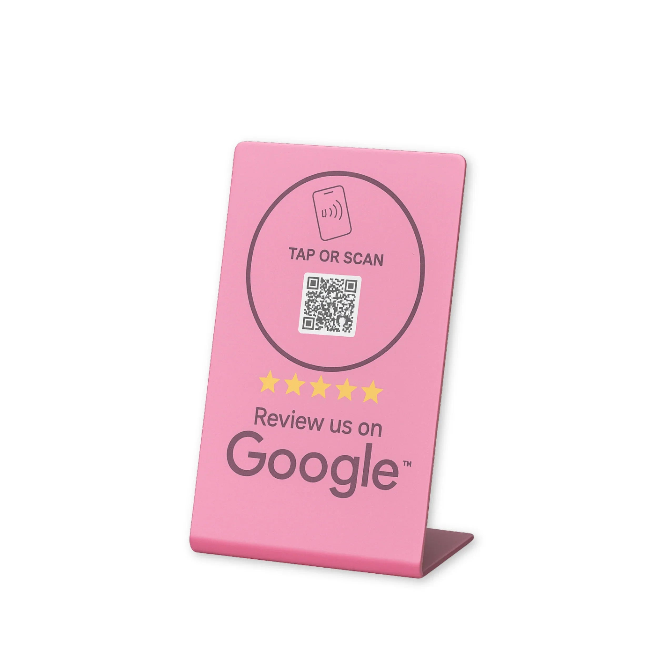 Pink Google Review Stand (2-Pack) - Instant NFC & QR Feedback