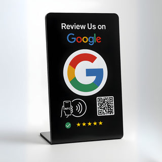 NFC Google Review QR Signs (6-Pack) - Tabletop SEO Ranking Tool