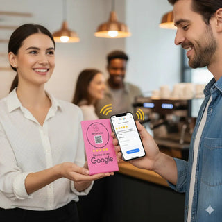 Pink Google Review Stand (2-Pack) - Instant NFC & QR Feedback