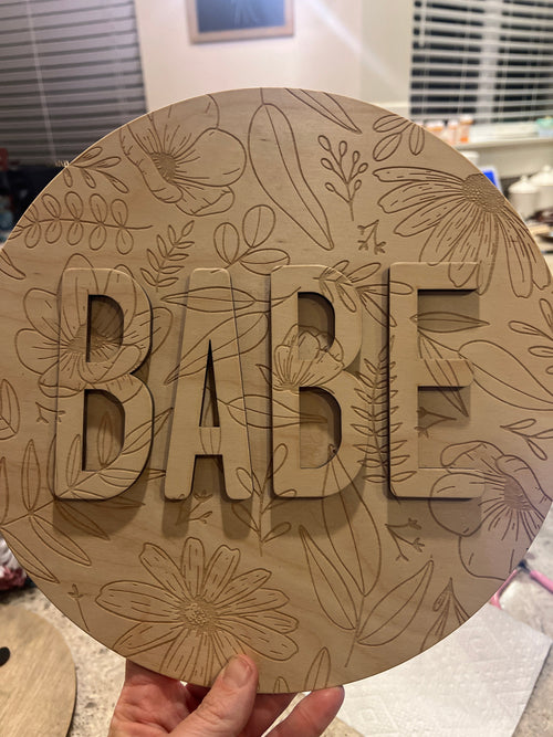 BABE floral nursery round