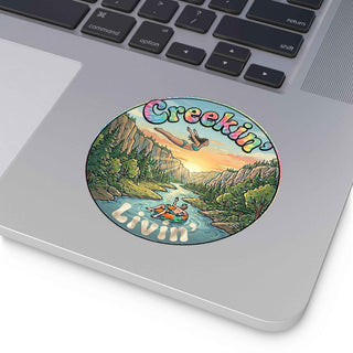 Creekin' Creek Life Round Vinyl Sticker — Clear Water Trading Co. (3" & 4")