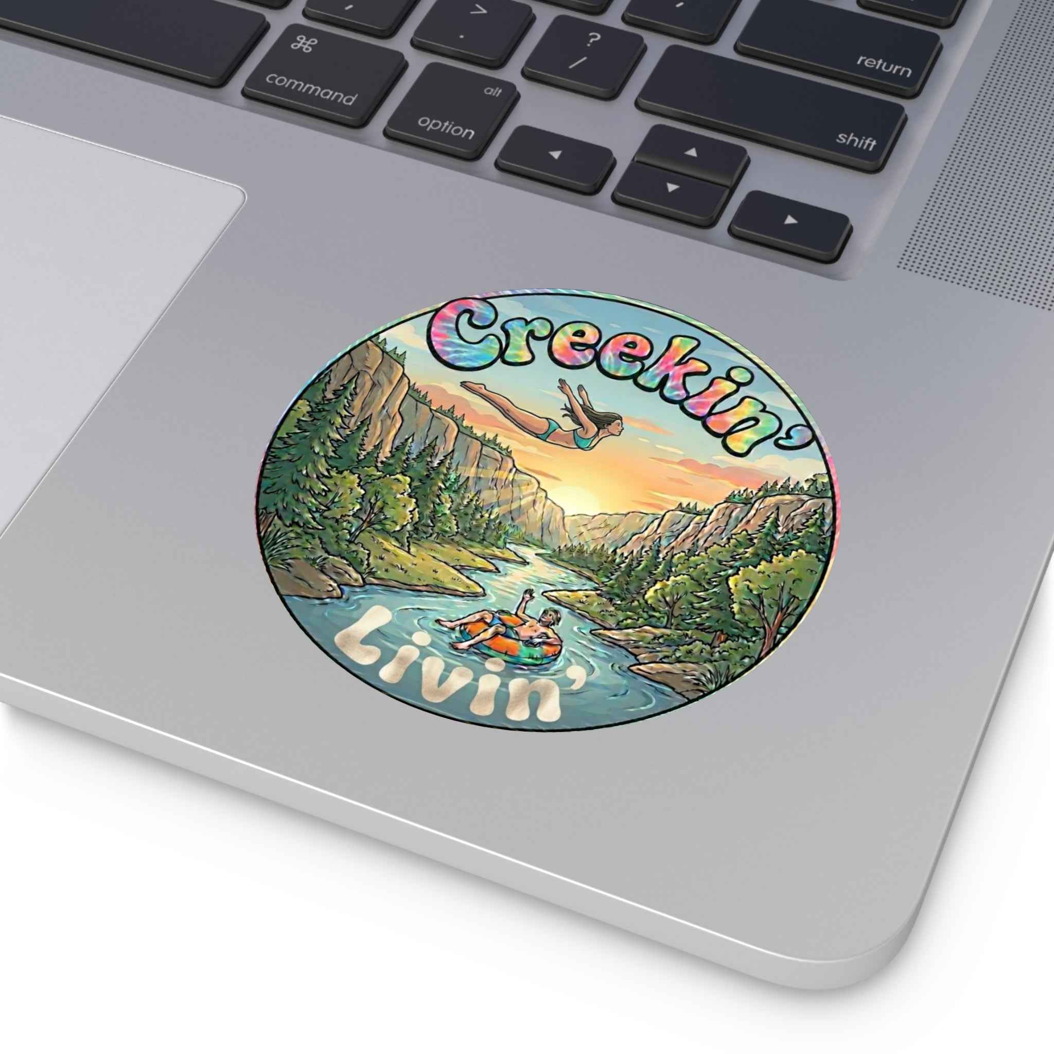 Creekin' Creek Life Round Vinyl Sticker — Clear Water Trading Co. (3" & 4")