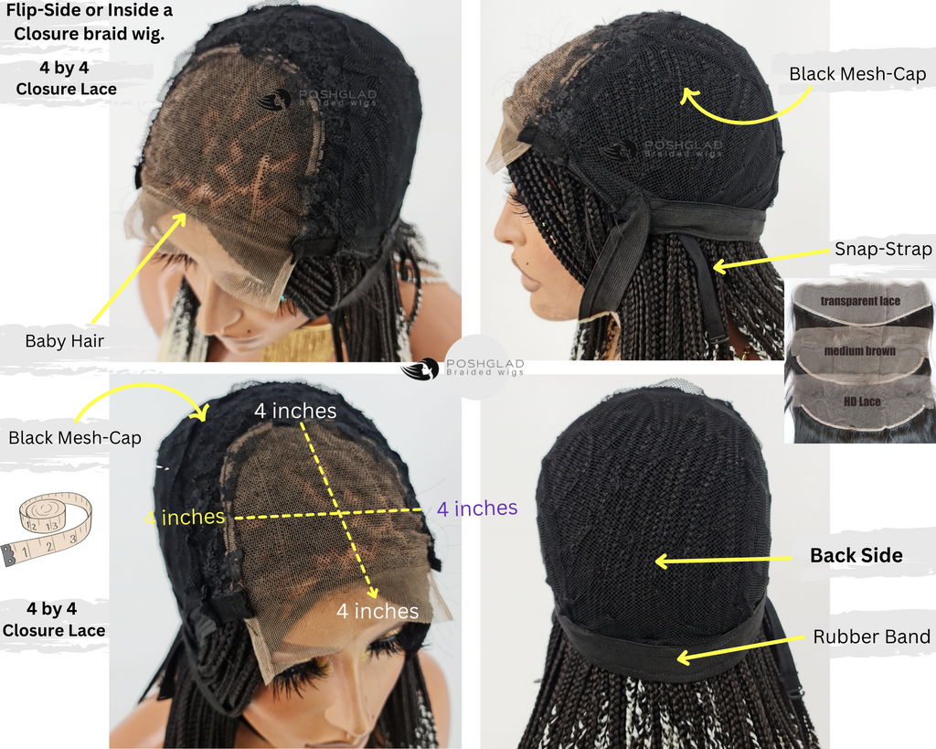 Spring Twist Wig 1B/33 "4x4 Premium Closure" Neck Length