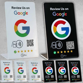 Custom NFC Google Review Stand Bundle - Personalized Tabletop