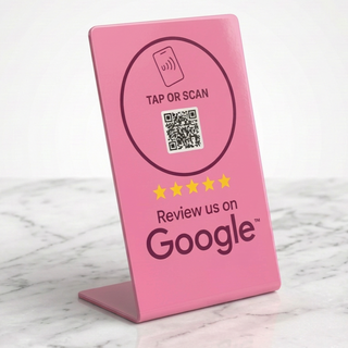 NFC Google Review QR Signs (6-Pack) - Tabletop SEO Ranking Tool