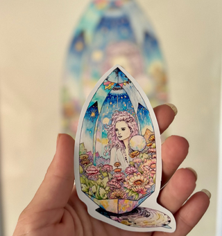 Amarea - Keeper of Quartz Dreams Art Print – Fantasy Crystal Art with Poetry