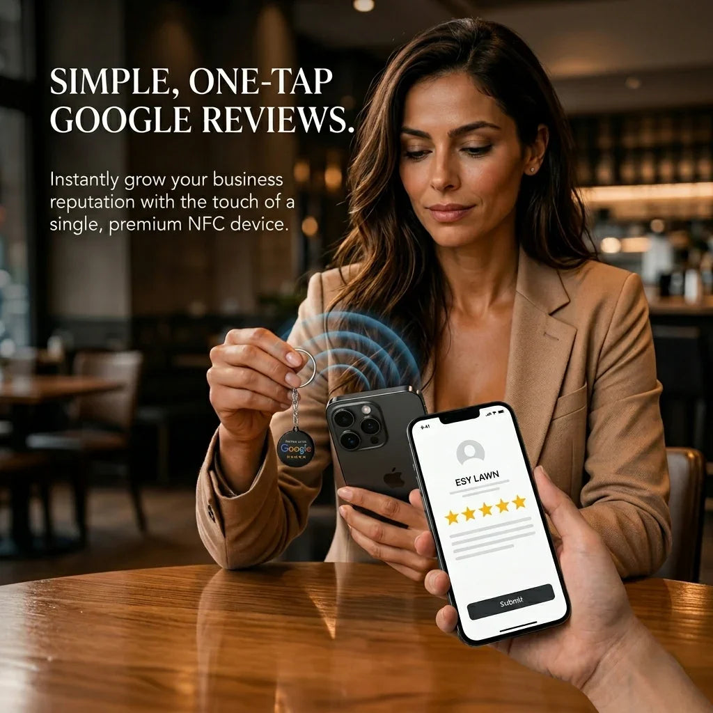 NFC Google Review Keychain - Portable Acrylic Tap-to-Review Tag