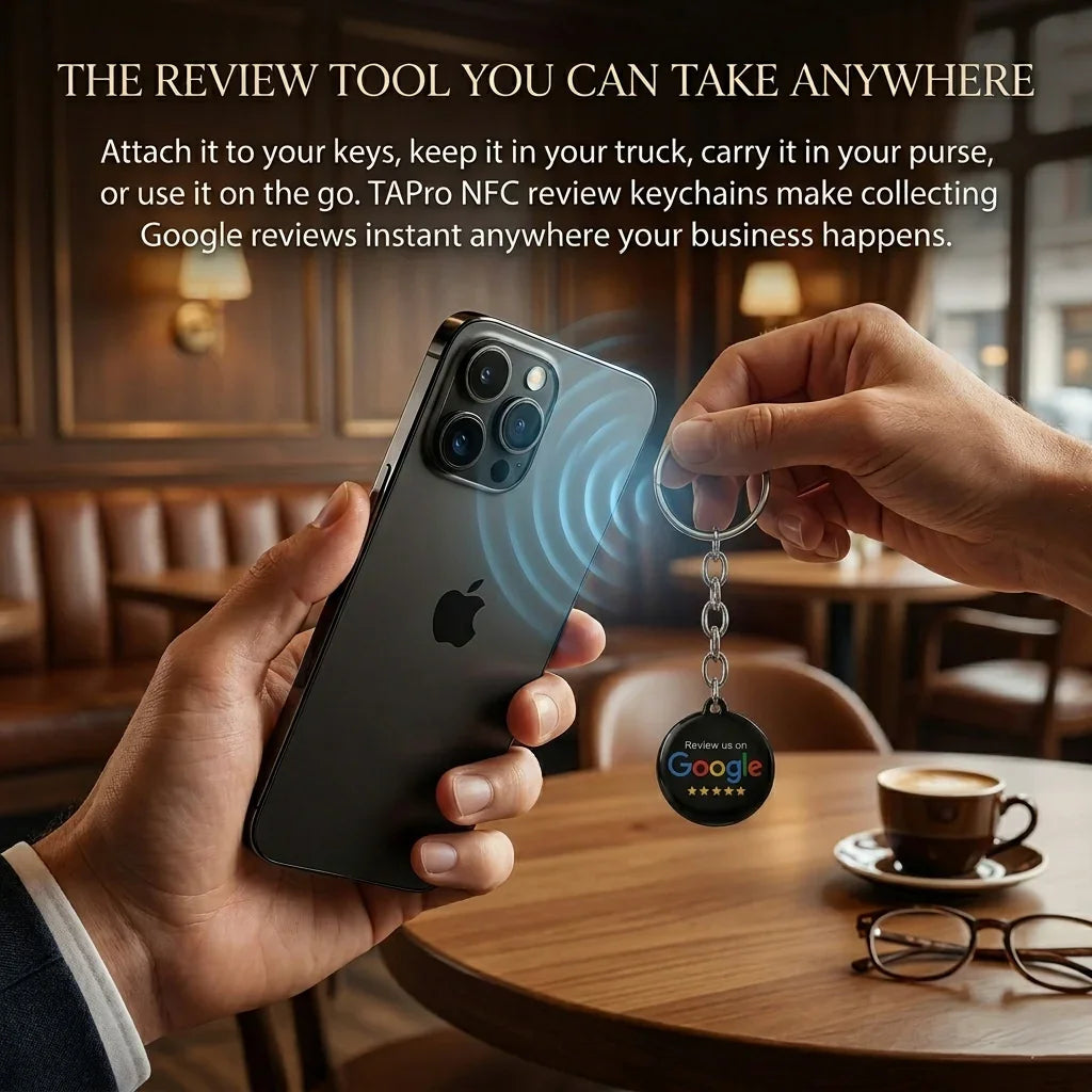 NFC Google Review Keychain - Portable Acrylic Tap-to-Review Tag