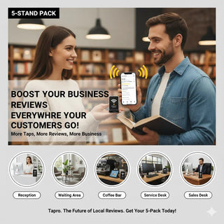 Custom NFC Google Review Stand Bundle - Personalized Tabletop