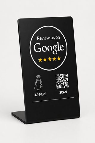 NFC Google Review QR Signs (6-Pack) - Tabletop SEO Ranking Tool