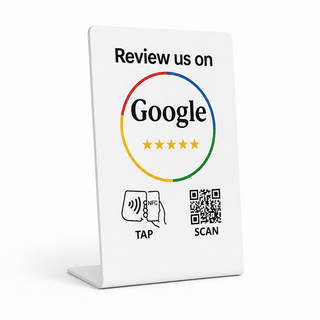 NFC Google Review QR Signs (6-Pack) - Tabletop SEO Ranking Tool