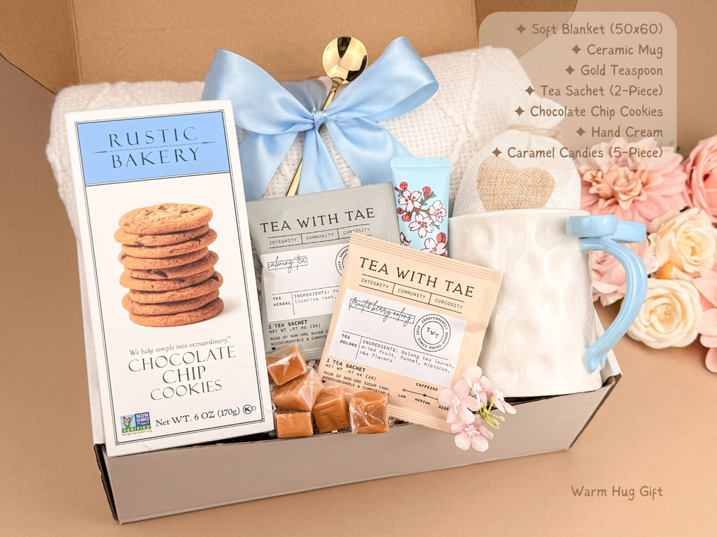 Care Packages for Her – Luxury Blanket, Mug & Tea Set