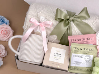 Cozy Gift Basket for Women with Blanket, Mug & Sweet Treats | Self Care Gift Box for Her