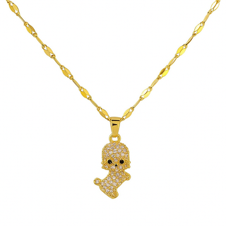 Diamond Puppy Pendant Necklace