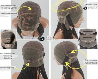 Shade Knotless Braid Wig, Full Lace, Color 1, Glueless, Scalp-Looking (Erica)
