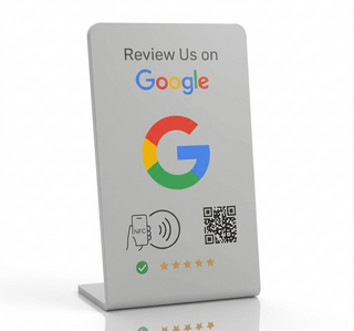 NFC Google Review QR Signs (6-Pack) - Tabletop SEO Ranking Tool