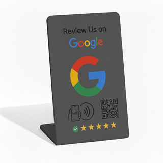 NFC Google Review QR Signs (6-Pack) - Tabletop SEO Ranking Tool