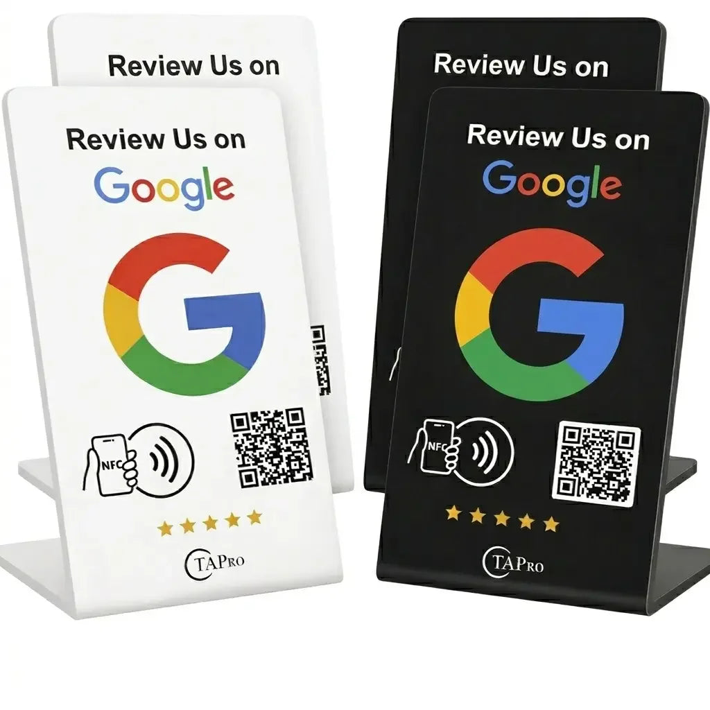 Custom NFC Google Review Stand Bundle - Personalized Tabletop