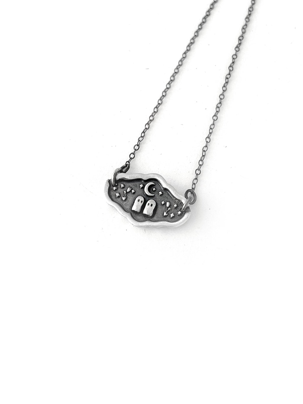 Sterling Silver Ghost in Love Necklace