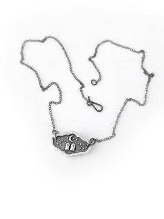 Sterling Silver Ghost in Love Necklace
