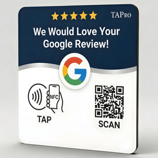 Google Review Plate - NFC Tap + QR Code, Self-Adhesive 3M  4x4