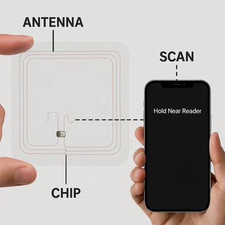 Google Review Plate - NFC Tap + QR Code, Self-Adhesive 3M  4x4