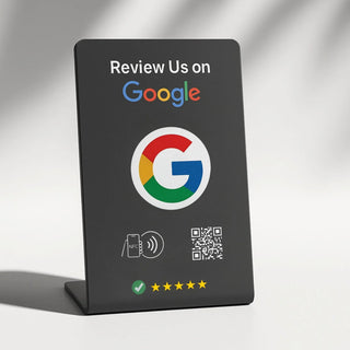 NFC Google Review Sign (3-Pack) - Professional Tabletop Display