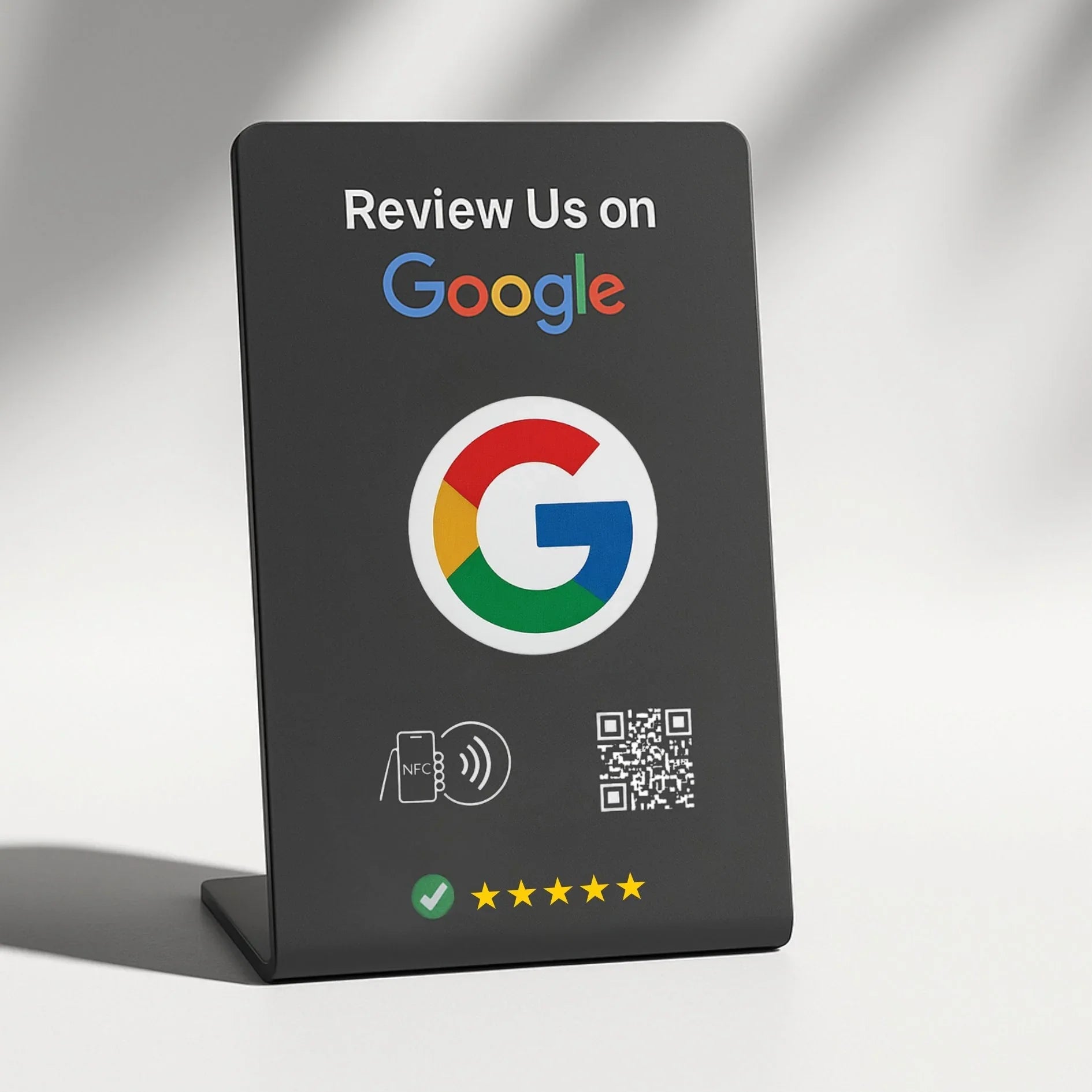 NFC Google Review Sign (3-Pack) - Professional Tabletop Display