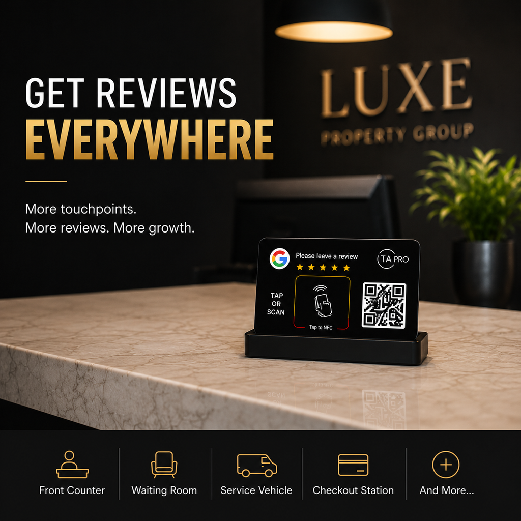 Google Review QR Code Card  | 3M NFC Chip Technology - TAPro