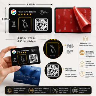 Google Review QR Code Card  | 3M NFC Chip Technology - TAPro