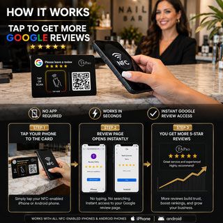 Google Review QR Code Card  | 3M NFC Chip Technology - TAPro