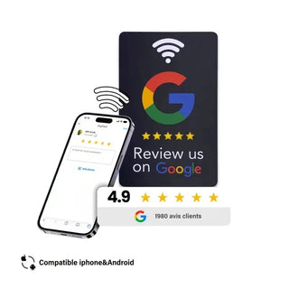 Google Review Card (NFC Chip) - No Monthly Fees, One-Tap Setup