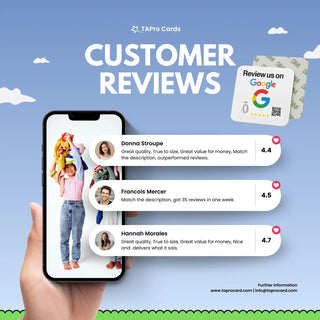Google Review Plate - NFC Tap + QR Code, Self-Adhesive 3M  4x4