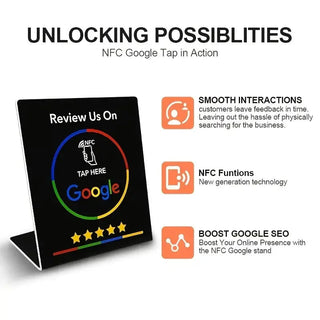 Durable NFC Google Review Stand - Universal Tap-to-Review Device
