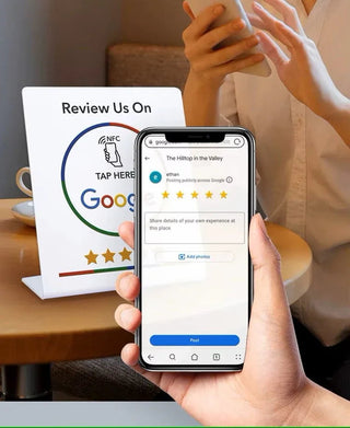 Durable NFC Google Review Stand - Universal Tap-to-Review Device
