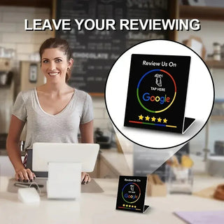 Durable NFC Google Review Stand - Universal Tap-to-Review Device