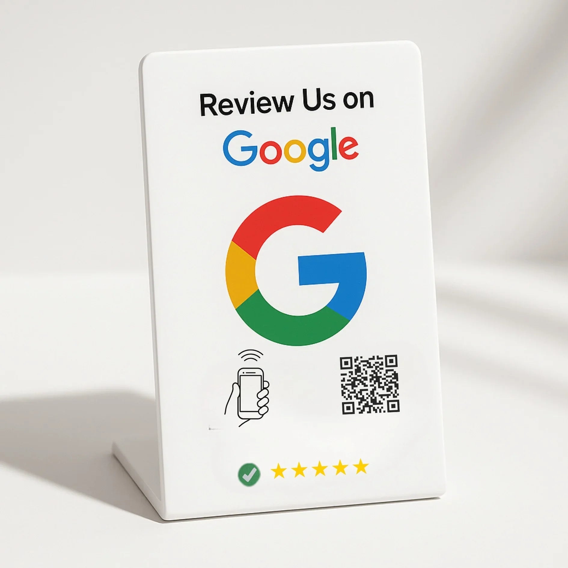 NFC Google Review Tent Cards (3-Pack) - One-Tap QR Feedback Signs