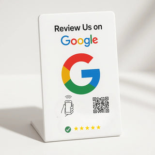 NFC Google Review Sign (3-Pack) - Professional Tabletop Display
