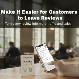 NFC Google Review Stand QR Code White – Tap to Review System Engine