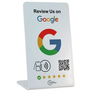 NFC Google Review Sign (3-Pack) - Professional Tabletop Display