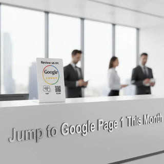 NFC Google Review Stand QR Code White – Tap to Review System Engine