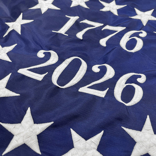 Betsy Ross 250th Flag 3'x5' - 13 Star 1776 to 2026 Nylon Flag | Made in USA