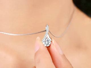 925 Silver Flower Zircon Pendant Necklace
