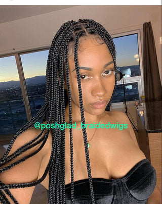 Shade Knotless Braid Wig, Full Lace, Color 1, Glueless, Scalp-Looking (Erica)