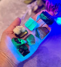 Volcano Agate Tumbled Freecubes, UV Green Fluorescent Minerals