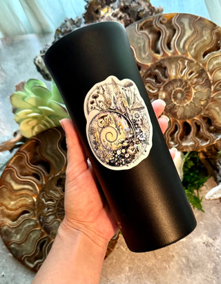 Ammonite Sticker – 3" Ancient Fossil Crystal Spiral Vinyl Decal