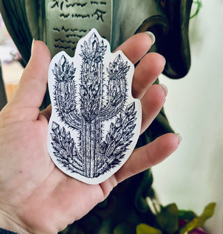 Crystal Cactus Sticker – 4" Mystical Desert Crystal Vinyl Decal