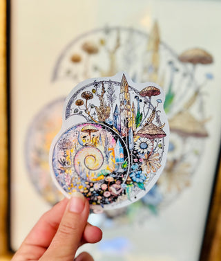 Ammonite Fine Art Print – 5x7 Ancient Fossil Crystal Spiral